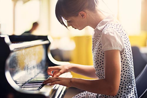 Girl playing piano